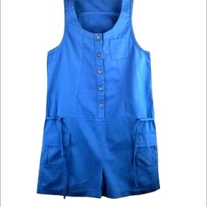 Unique Edition sleeveless jumpsuit/romper cargo pockets Sz M Slate blue